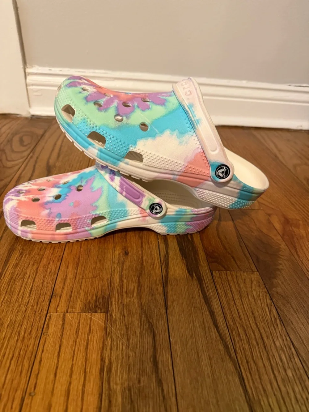 CROCS Classic Fresco/Multi Tie-Dye Graphic Clogs Shoes ~ M7 W9